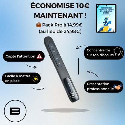 SUCCESSBEAM – Pointeur Laser de Présentation + eBook Offert | Pack Pro BurOcalm